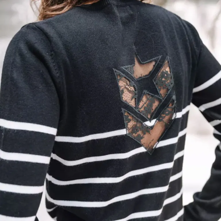 Pull Freeman T Porter femme Lea Stripes noir