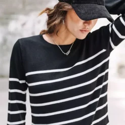 Pull Freeman T Porter femme Lea Stripes noir