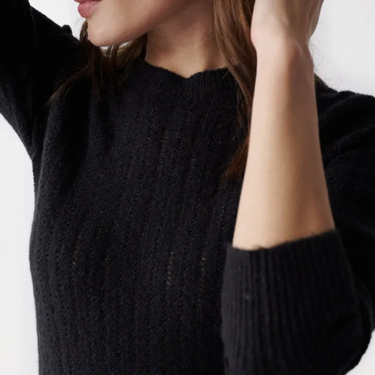Pull noir Salsa pour femme