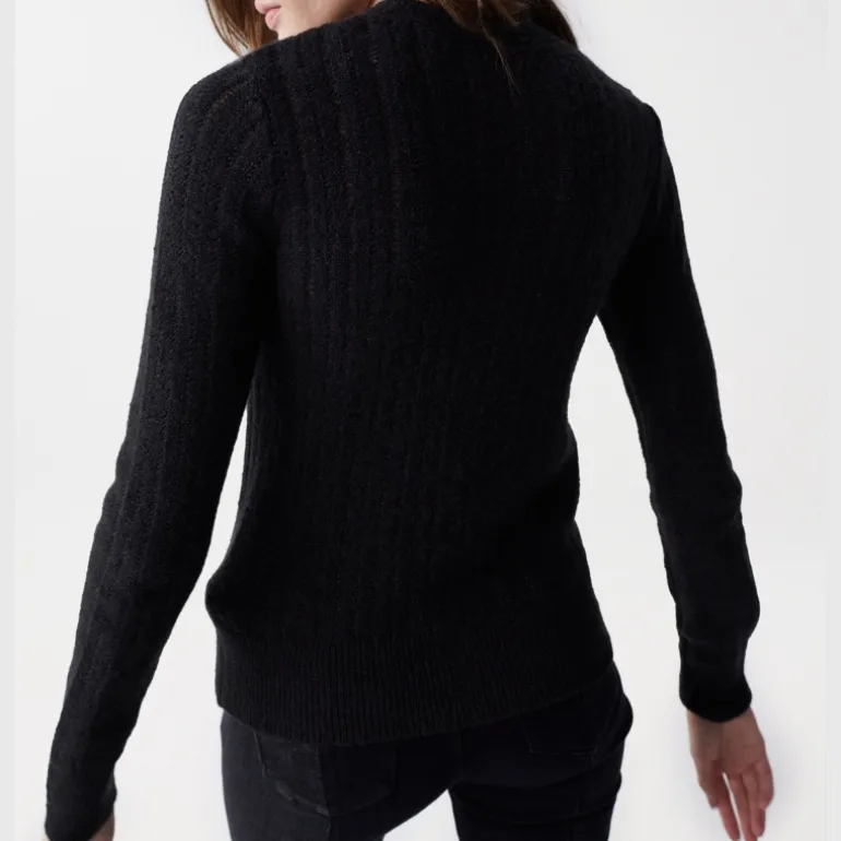 Pull noir Salsa pour femme