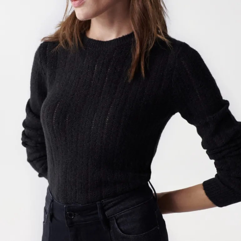 Pull noir Salsa pour femme