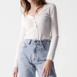 Pull Salsa Jeans femme blanc