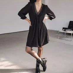 Robe Freeman T Porter Juna voile noire