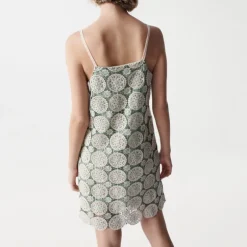 Robe Salsa Jeans verte broderie crochet