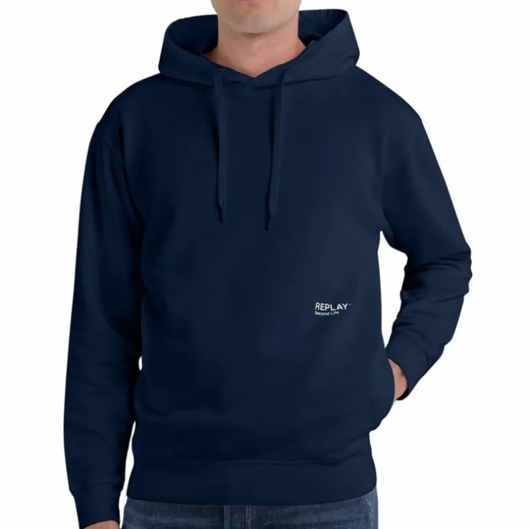 Sweat capuche Replay Jeans bleu marine