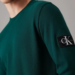 T Shirt manches longues Calvin Klein Jeans vert