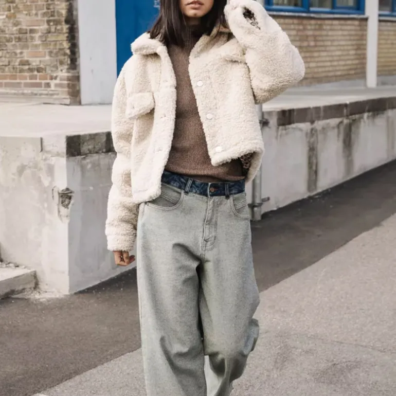 Veste blouson femme Freeman T Porter Merine en sherpa écru