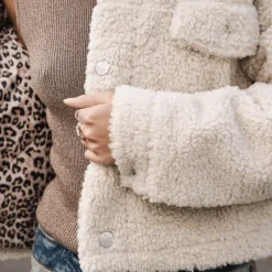 Veste blouson femme Freeman T Porter Merine en sherpa écru