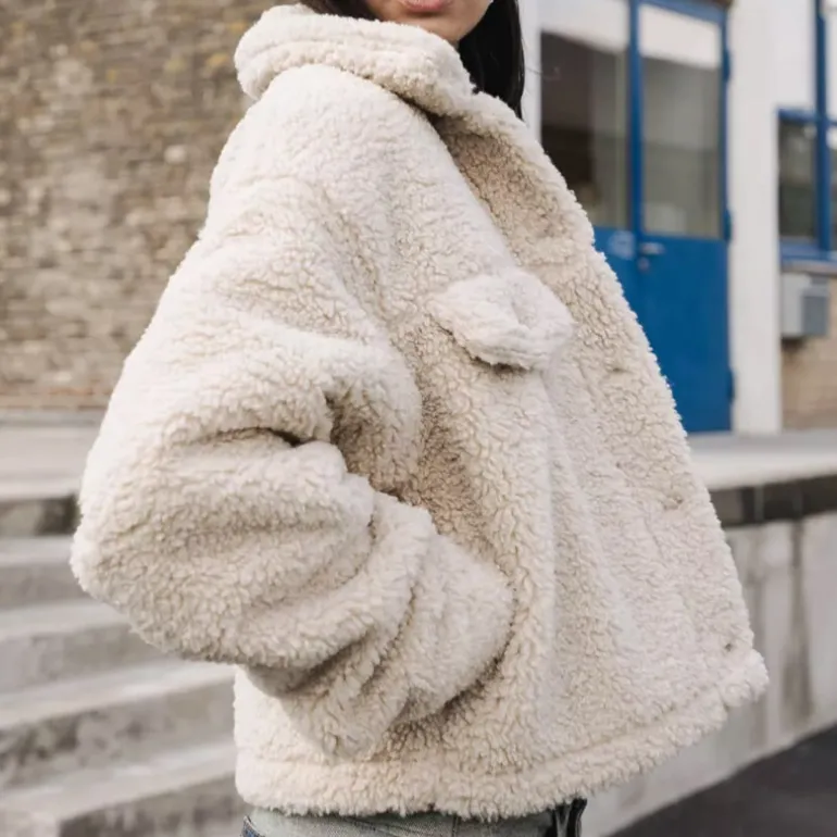 Veste blouson femme Freeman T Porter Merine en sherpa écru