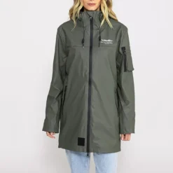 Veste longue imperméable Bombers Original Djinn femme kaki